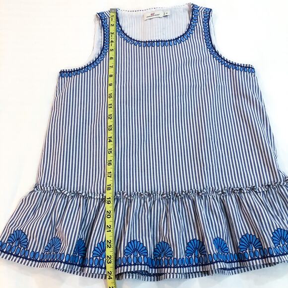 Vineyard Vines Sarah Striped Embroidered Swing Peplum Top - Picture 7 of 9